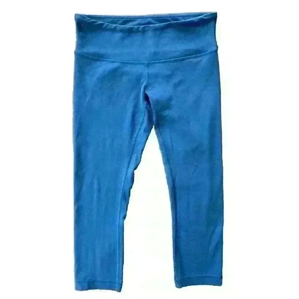 Lululemon Cropped Leggings Size 6 Blue 21” Inseam